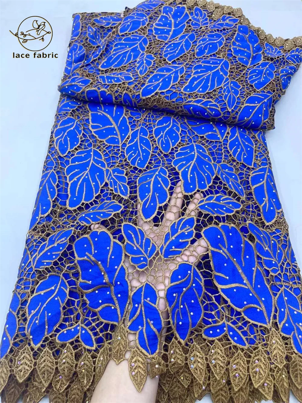 

New African Guipure Cord Lace Fabrics 2024 High Quality With Stones Lace Nigerian French Lace Fabric for Party Dresses Sewing