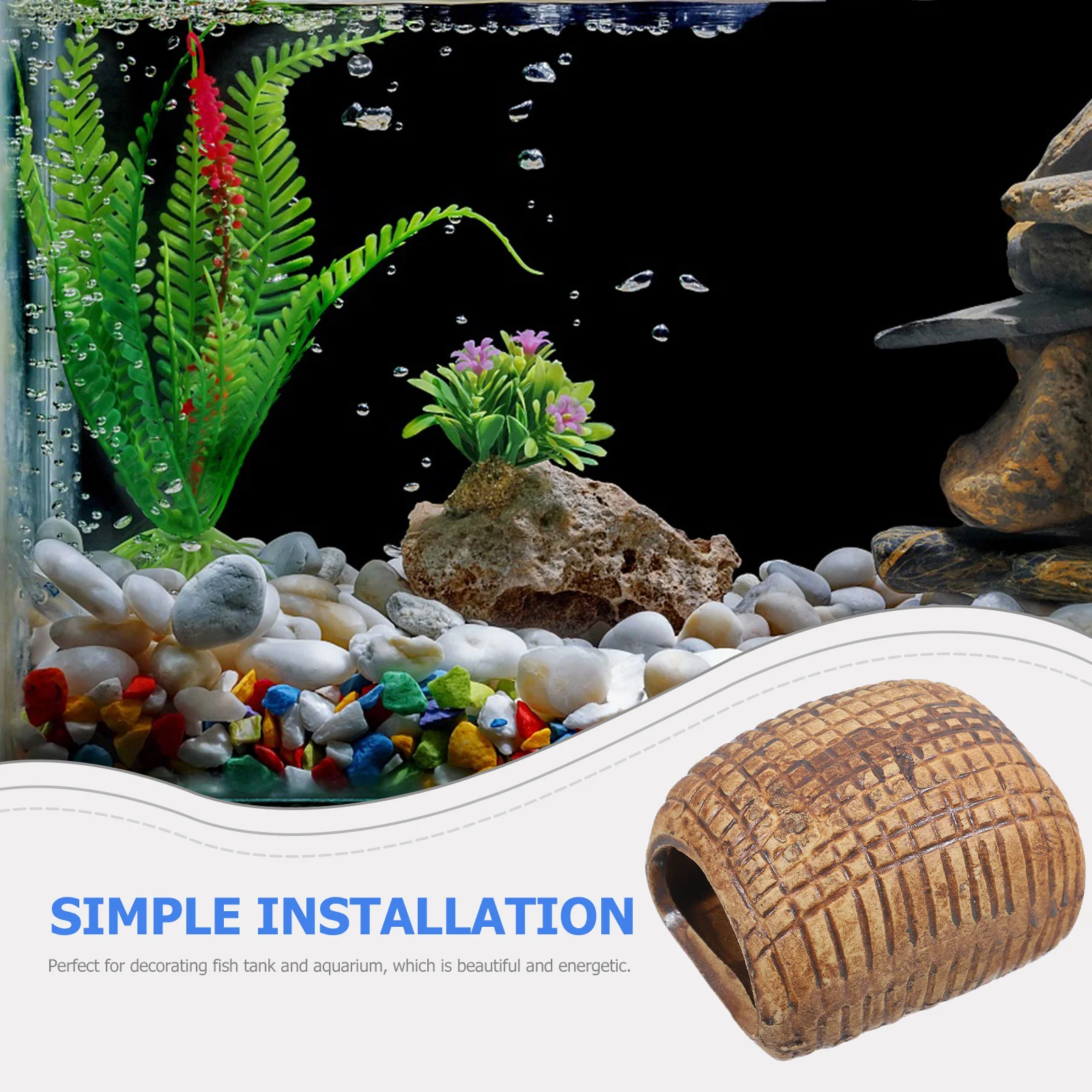 

Fish Cave Ceramic Aquarium Hideout For Betta Shrimp Turtle Basking Platform Breeding Shelter Decor Pet Habitat