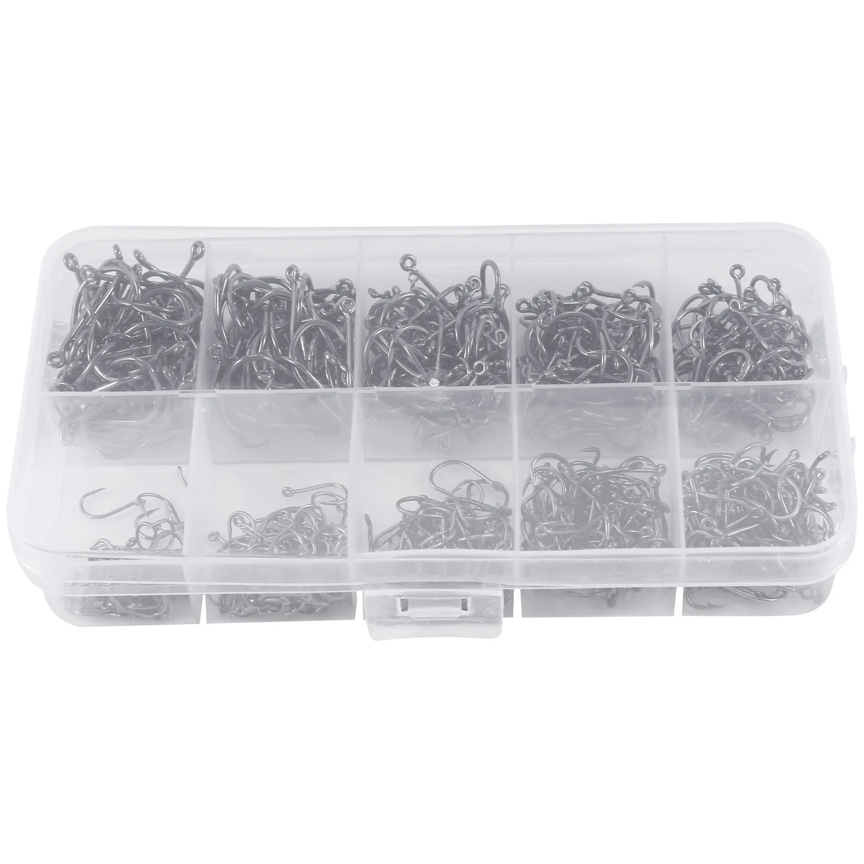 600 Pcs/Box Fishing Hooks Stuff High Carbon Steel Catfish Circle Hooks Mixed Size Barbed Jig Hook Tackle for Saltwater