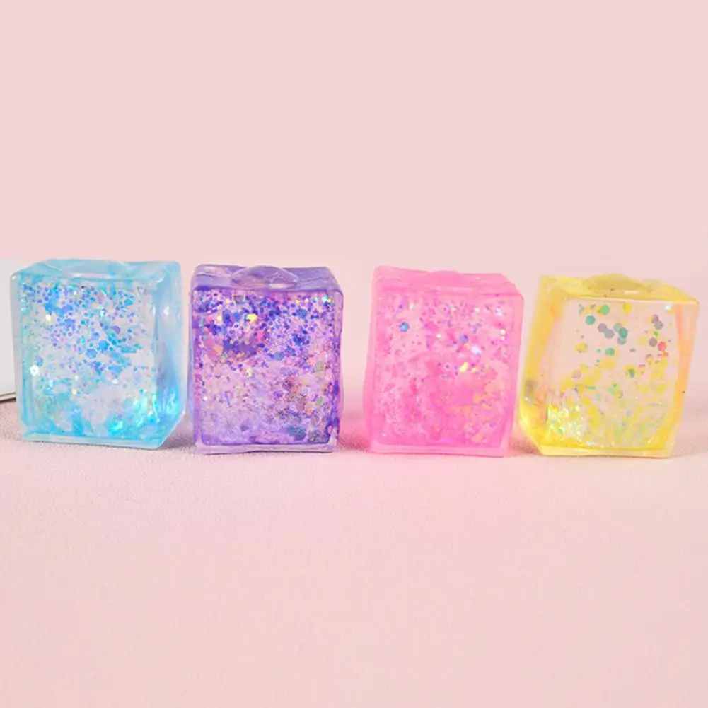 Cube de glace coloré à paillettes pour adultes et enfants, ensemble de jouets IkFidget, boule à presser amusante, jouet de décompression souligné, instituts