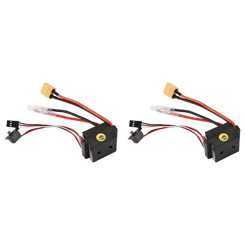 

【Горячая продажа】2X RC Hobby 60A ESC Контроллер скорости матового двигателя с 2A BEC Высоковольтной щеткой 6-12 В ESC для радиоуправляемого корабля и радиоуправляемого автомобиля ESC, A