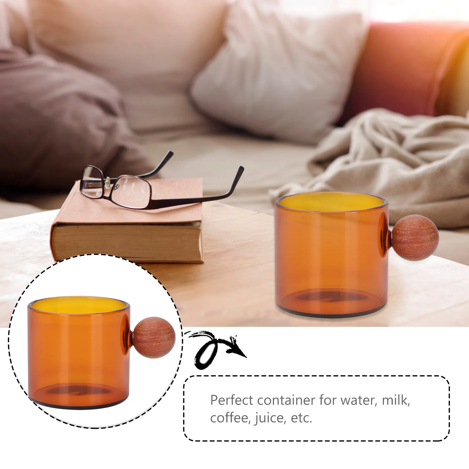 

1Pcs Borosilicate Glass Cup Cold and Heat Resistant Coffee Tea Water Beverage Container Practical Mug for Daily Use