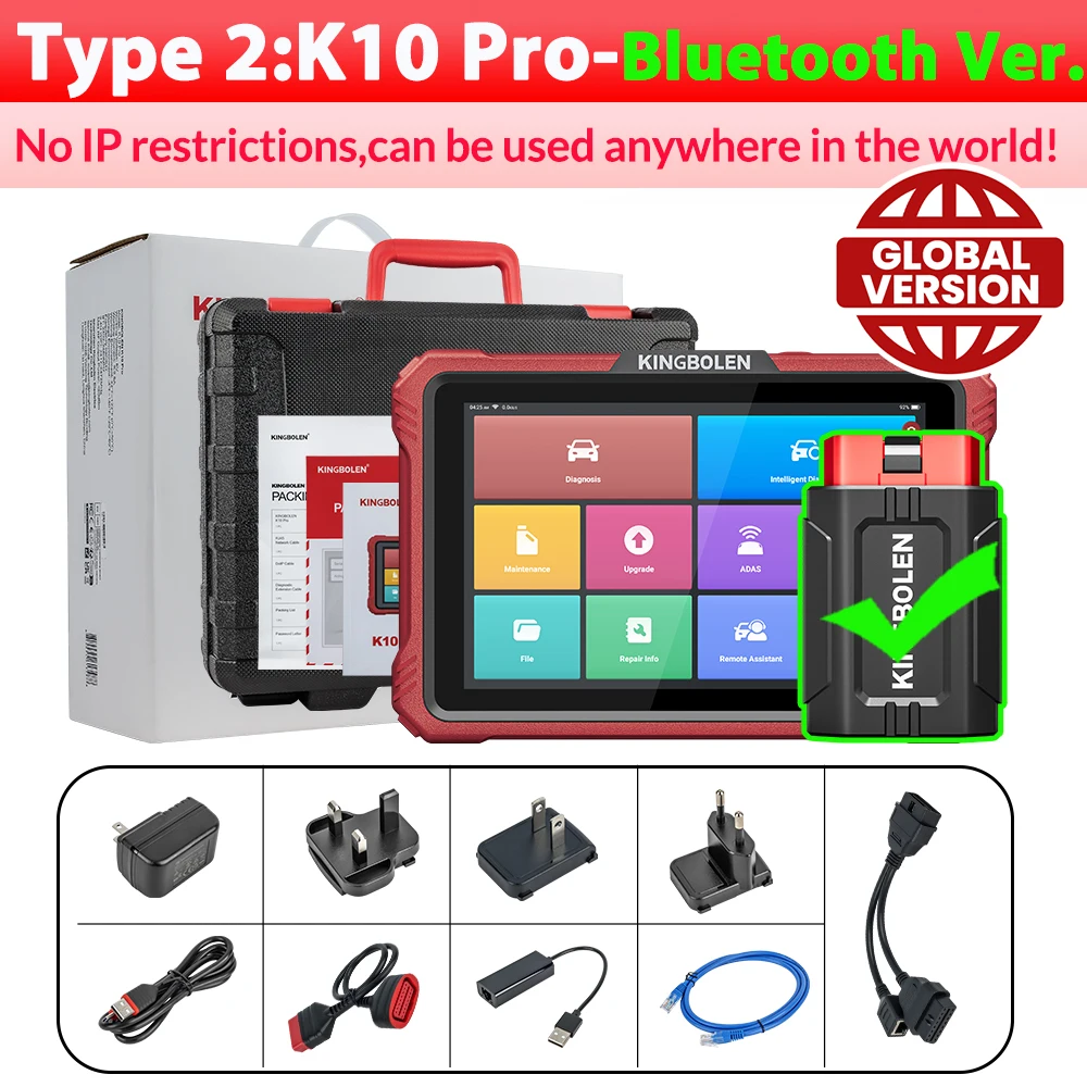 KINGBOLEN K10 PRO / K10 ELITE OBD2 Scanner - Volledige Systeemdiagnose Tool met Topologie Diagram, CAN FD & DOIP Protocol, 40+ Reset Functies, 2 jaar gratis update