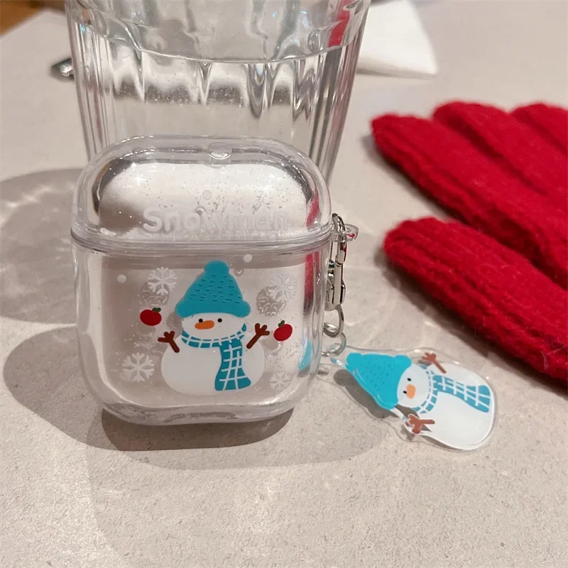 Funda navideña de arena movediza para AirPods 4, Airpod 1, 2, 3 Pro Pro2, auriculares Bluetooth, caja de carga, funda protectora para auriculares