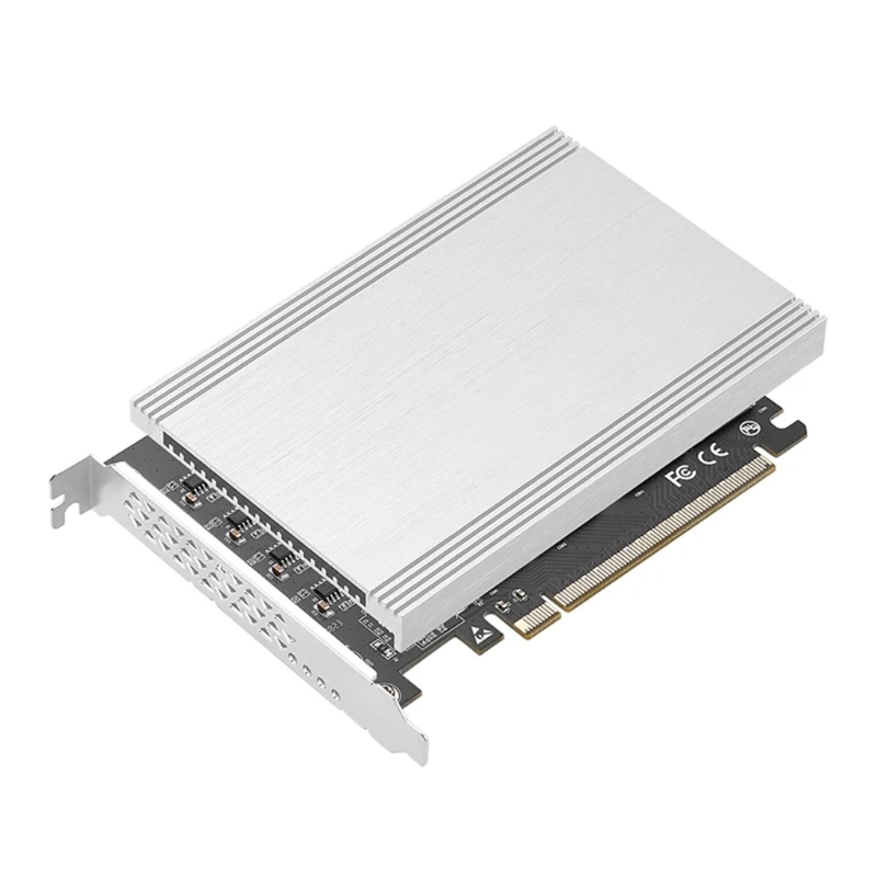 

PCIe x16 to 4 M.2 NVMe SSD Adapter Card with Multi-Drive 256Gbps Fast- Transfer Support-RAID 256 Gbps Y3ND