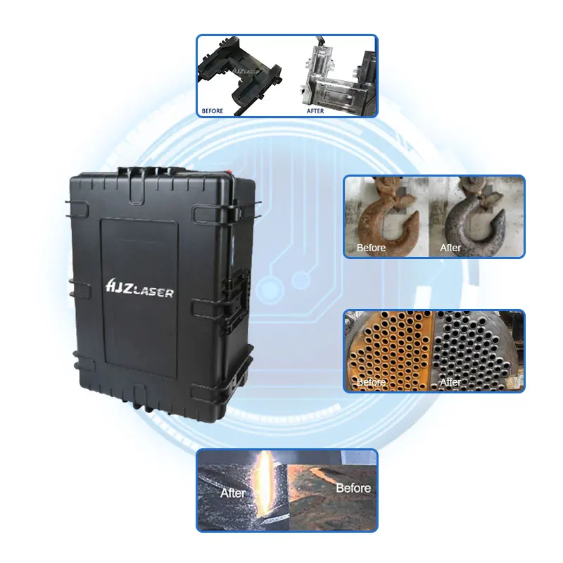 100W 200W Suitcase Hand Held Portable Rust Removal Pulse Cost Effective Fiber Laser Cleaning Machine