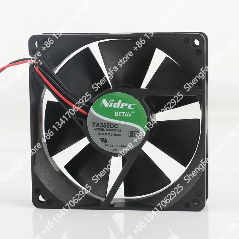 Nidec 5V 12V 48V DC24V 0.16A AC EC 9025 90X90X25MM two-wire 9CM Inverter Large air volume ball bearing M33423-16 cooling fan