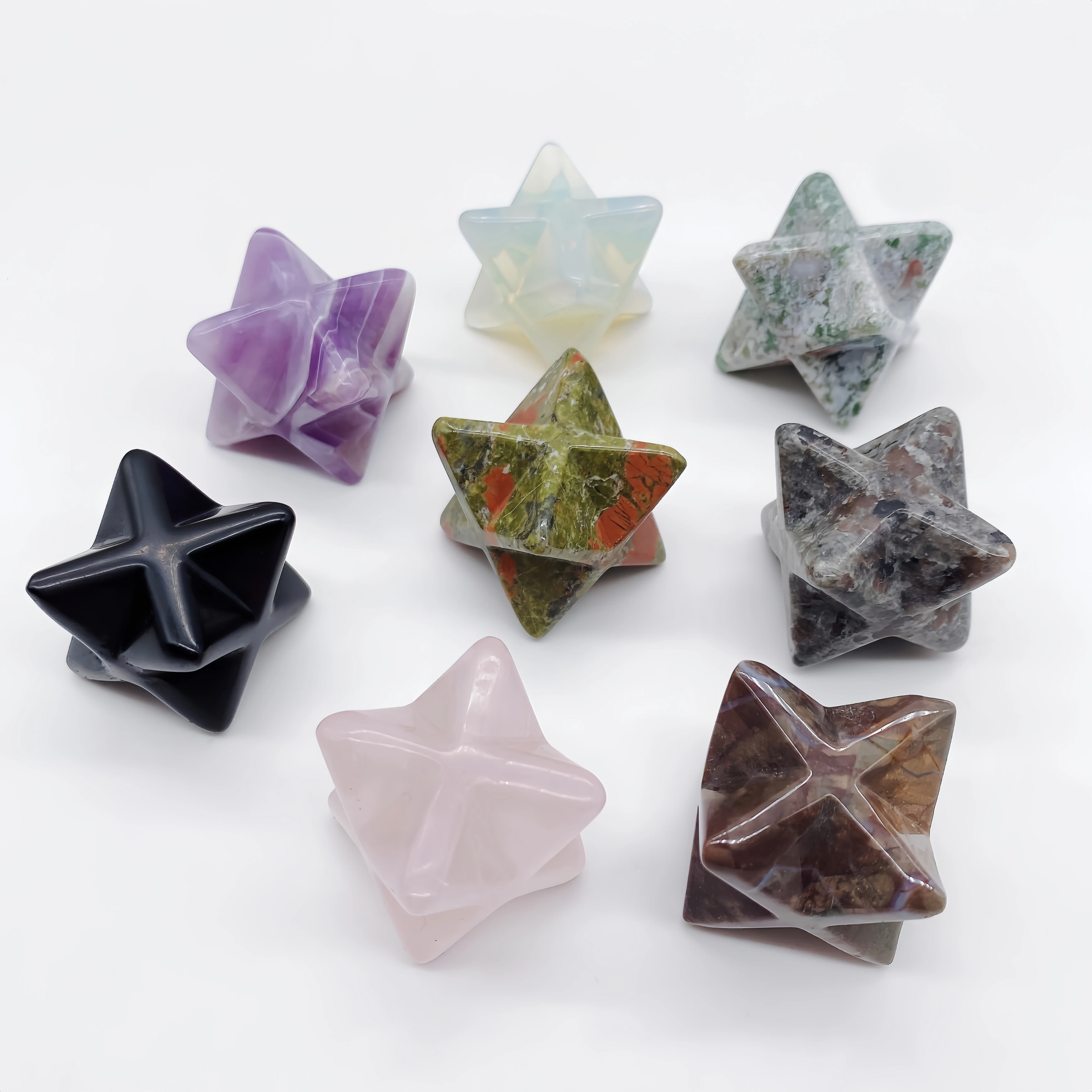 25*40mm Crystal Merkaba Star Natural Chakra Quartz Stone Wiccan Reiki Healing Energy Gem Mineral Home Decor Gift aquarium