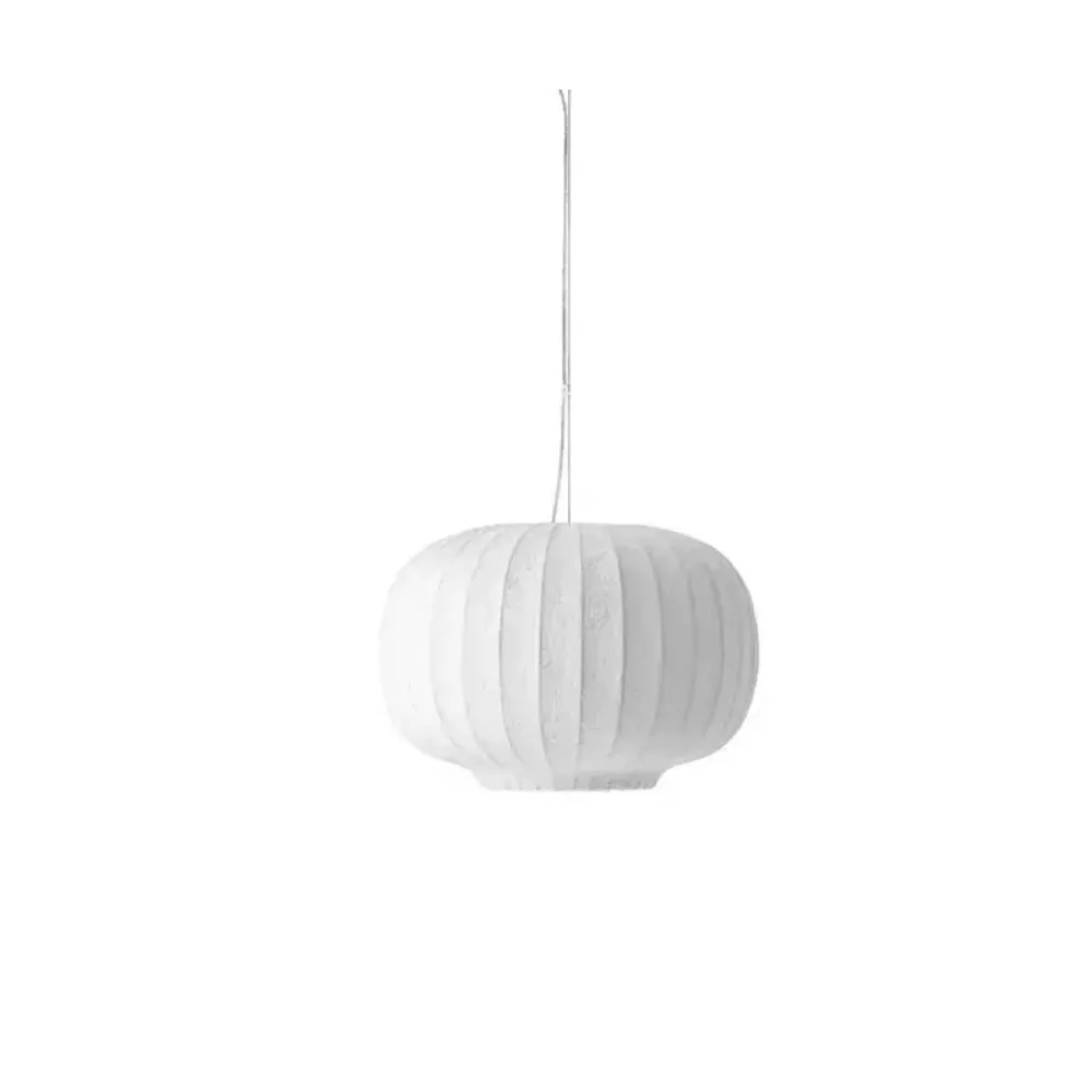 Silk Pendant Light Modern Minimalist Living Room Kitchen Island Japanese Style Wabi-sabi White Led Round Chandelier