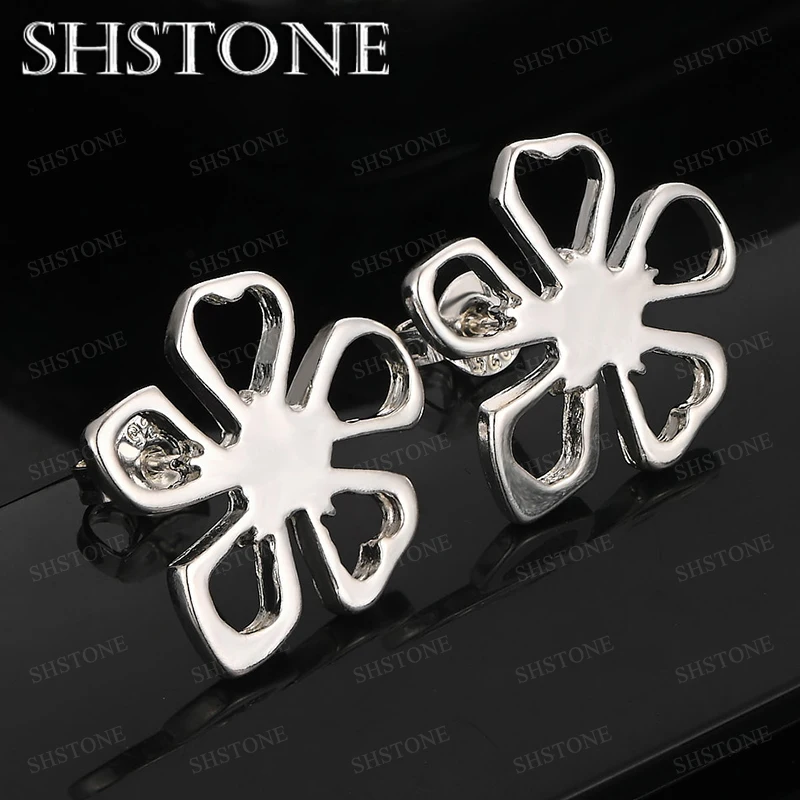 

Fine 925 Sterling Silver Flower Stud Earrings For Women Men Wedding Party Birthday Gift Jewelry Christmas Accessories Earrings