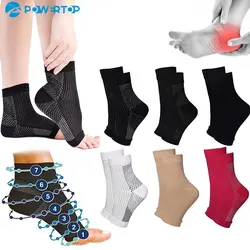 1 Pair Copper Infused Compression Socks Ankle Support Pain Relief Socks Foot Anti-Fatigue Compression Sport Running Yoga Socks