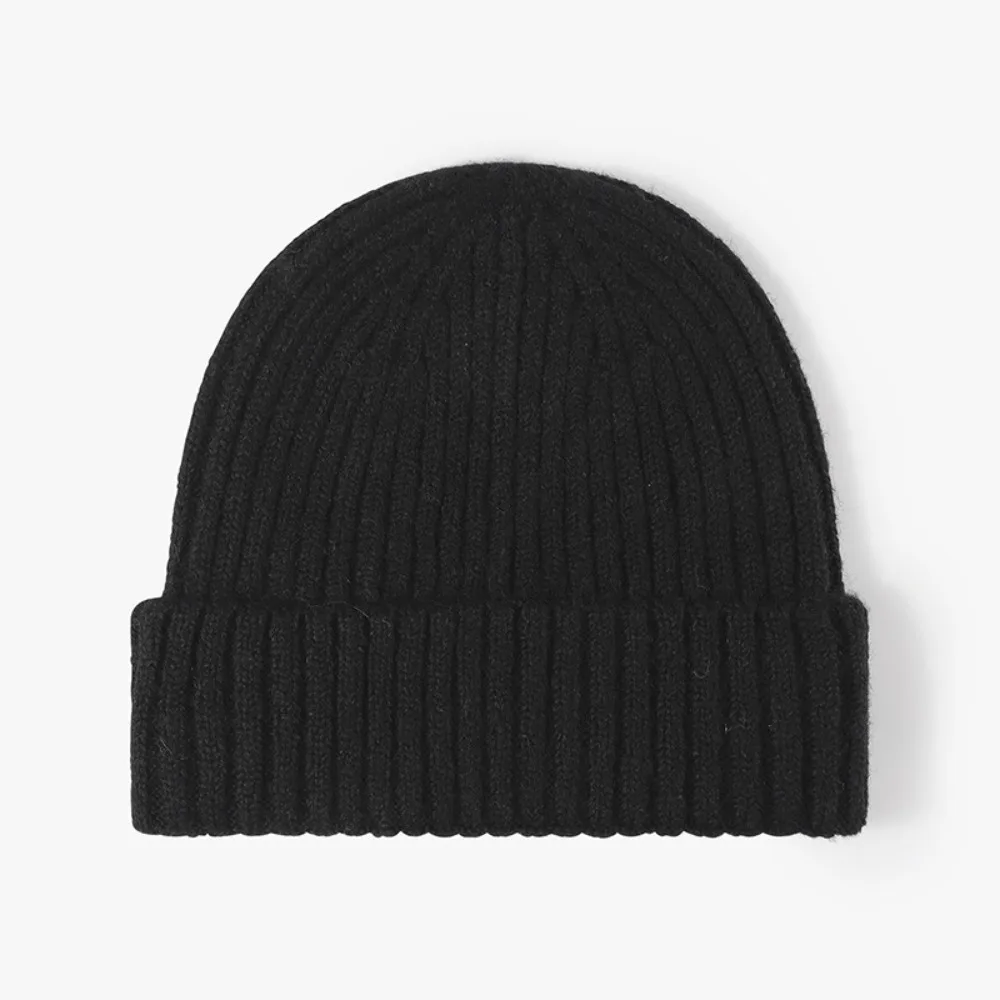 

Fahsion Thick Knitted Hat Keep Warm Daily Wear Beanie Cap Solid Color Pullover Cap Women Man