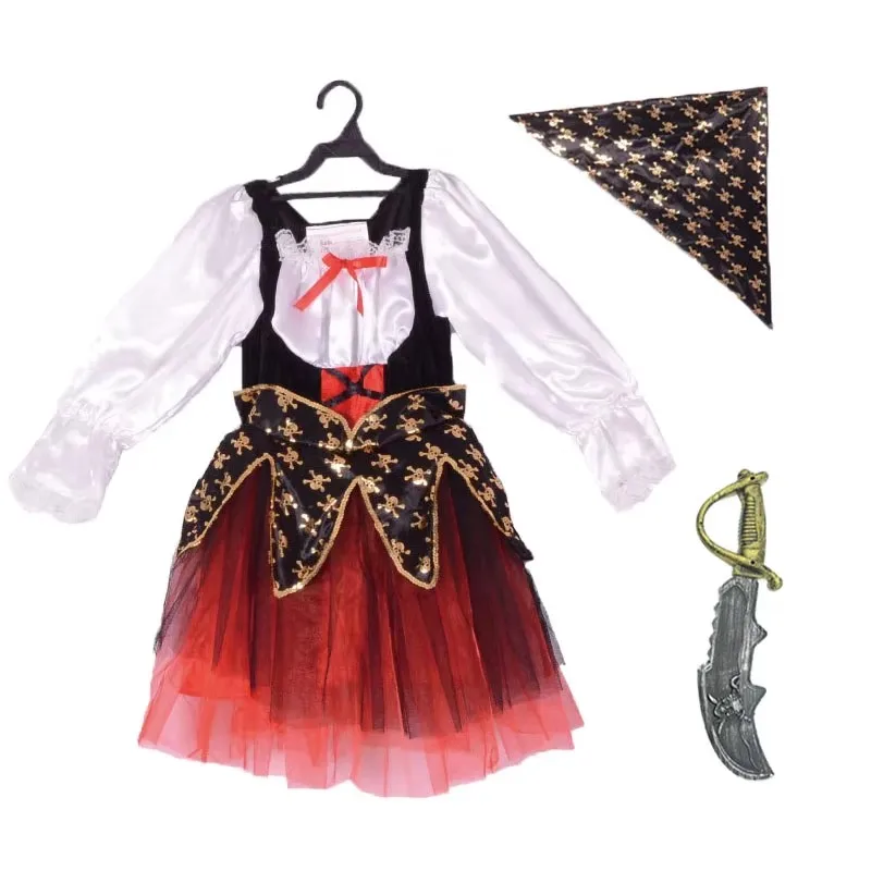 Lil' Pirate's Treasure Kids Child Piratenkostuum voor meisjes Halloween Purim Party Carnaval Dress Up Umorden