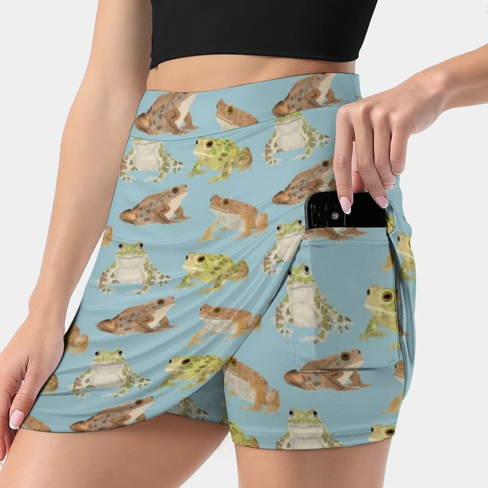 Toads Women's skirt With Hide Pocket Tennis Skirt Golf Skirts Badminton Skirts Running skirts Toad Illustration Toads Frogs