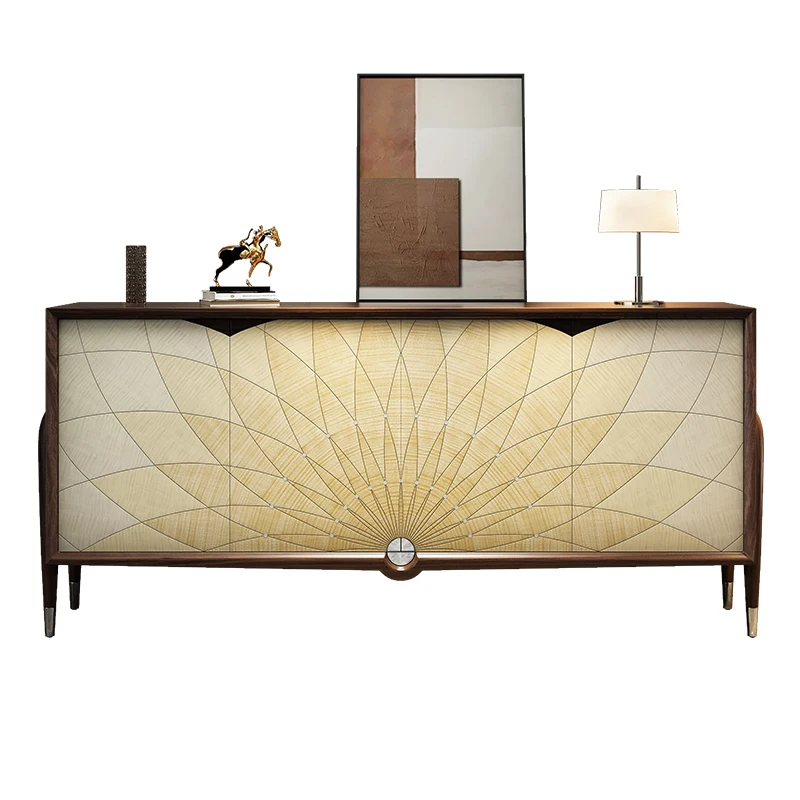 TQH solid wood porch cabinet light luxury modern dining side cabinet entry door living room decorative storage cabinet