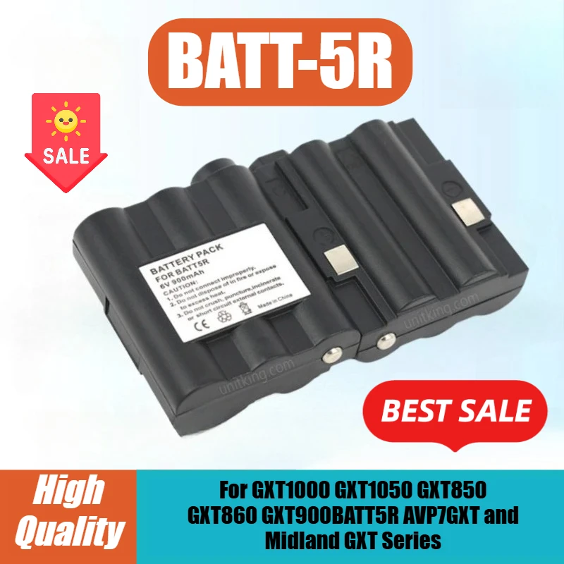 

6V 900mAh Walkie Talkie Battery for GXT1000 GXT1050 GXT850 GXT860 GXT900 GXT950 BATT-5R BATT5R AVP7GXT and Midland GXT Series