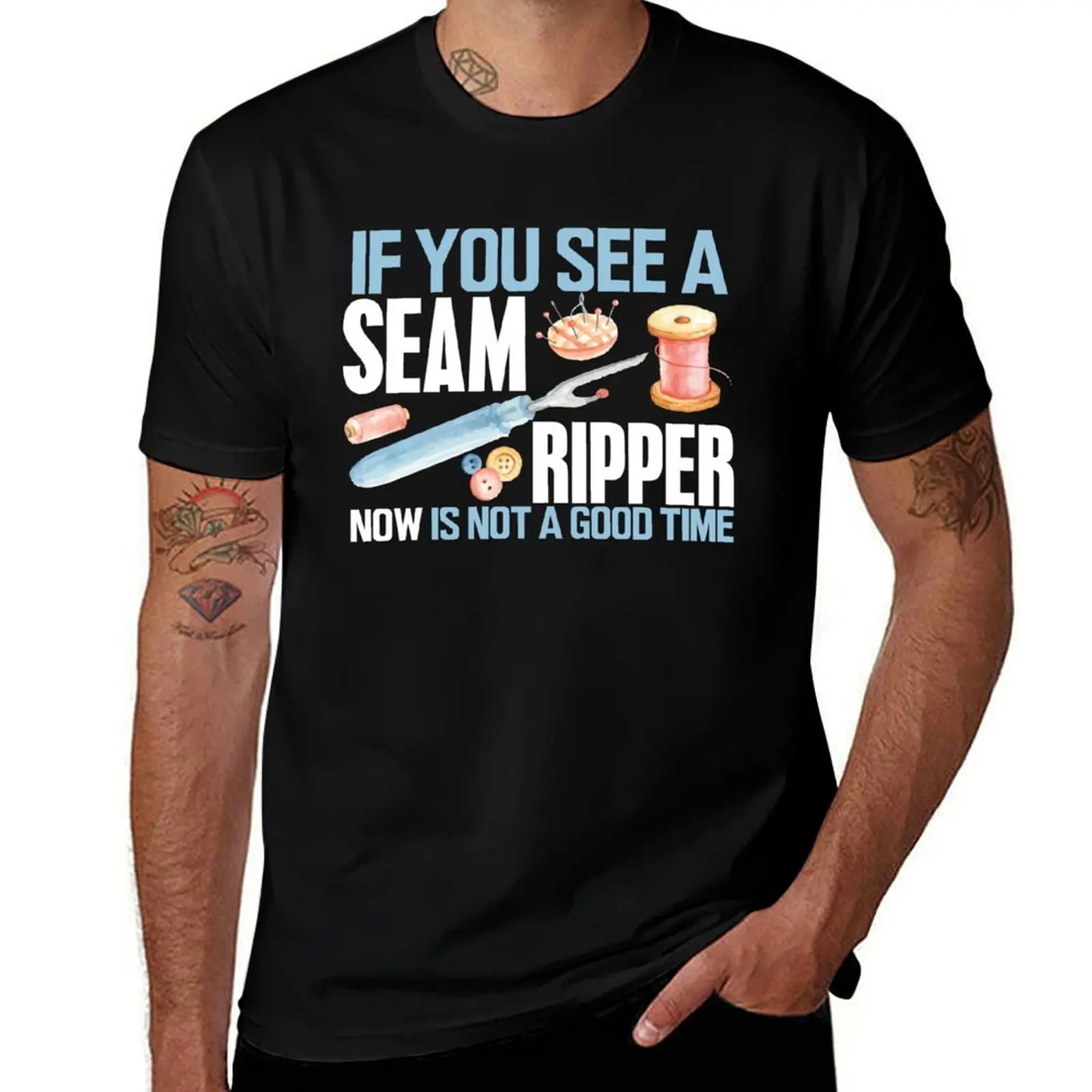 Sewing Gift If you See Seam Ripper Sewing Quilting T-Shirt Casual Daily Wear Short Sleeve Top T-Shirt