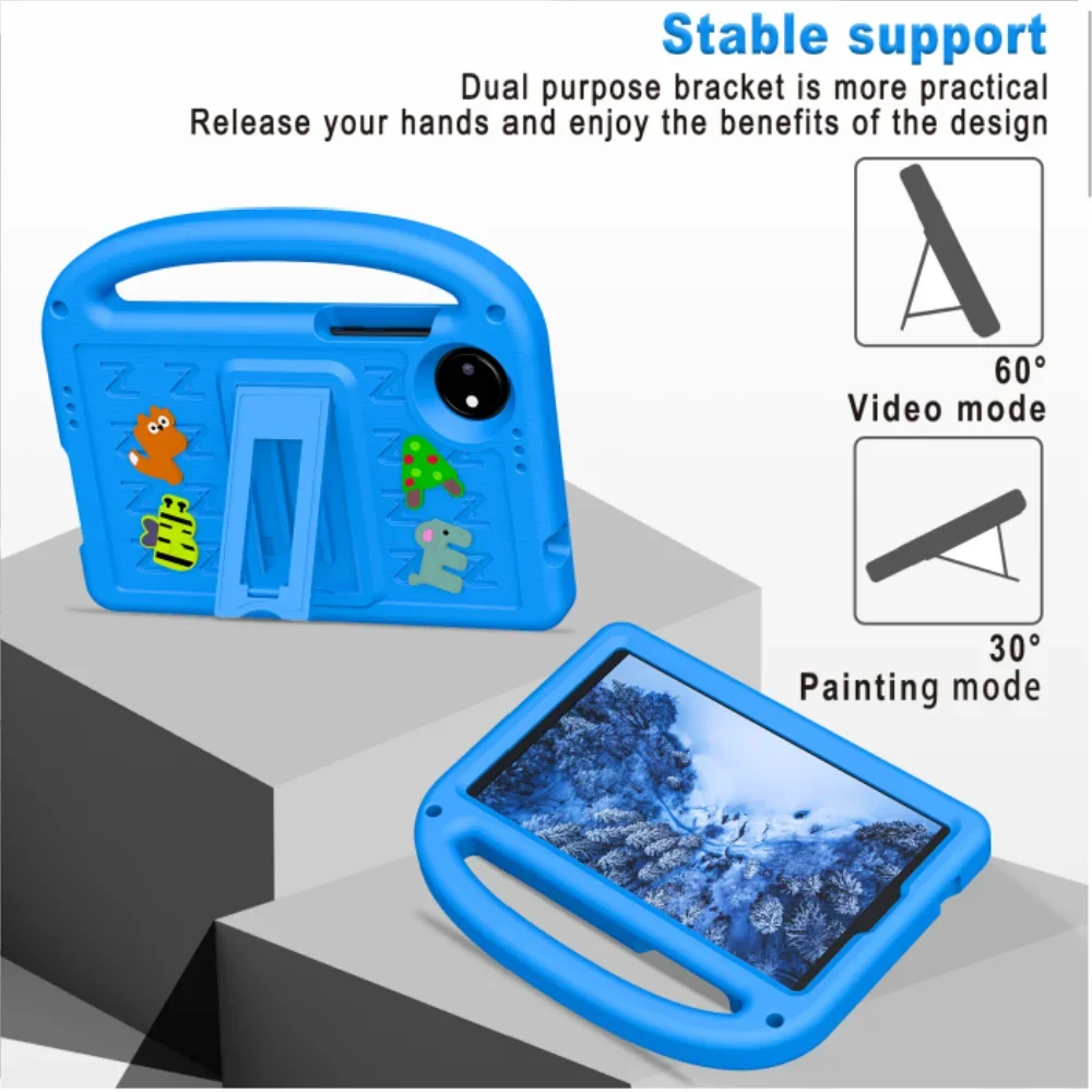 Soft EVA Case for Xiaomi Redmi Pad SE 8.7 inch 2024 8.7" Cute Cartoon Kids Letters Shockproof Tablet Cover Built-in Stand