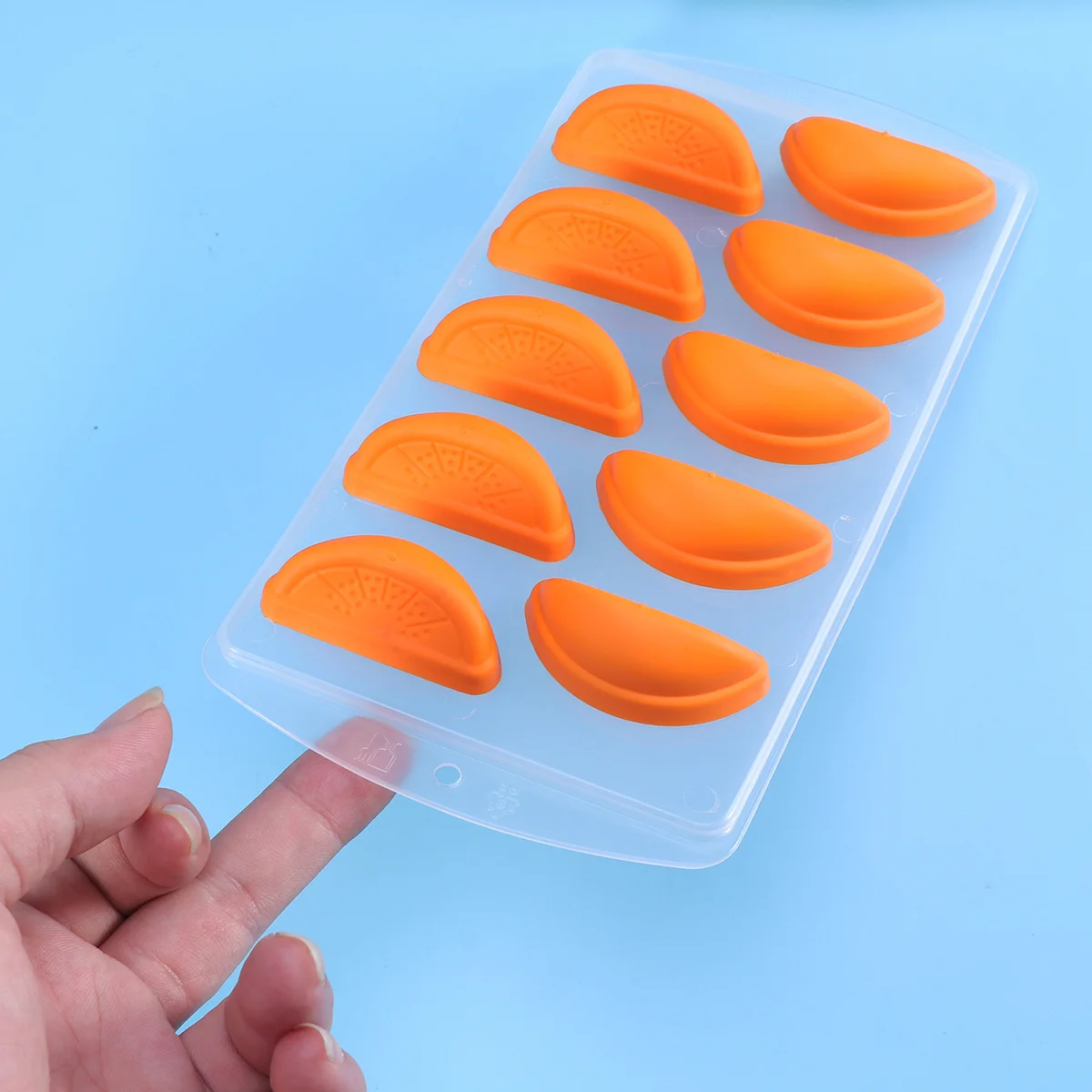 

4 pcs Fruit Molds Orange Shaped Silicone Ice Molds Non Toxic Easy Release Making Tool For Homemade Ice Cream Yogurt