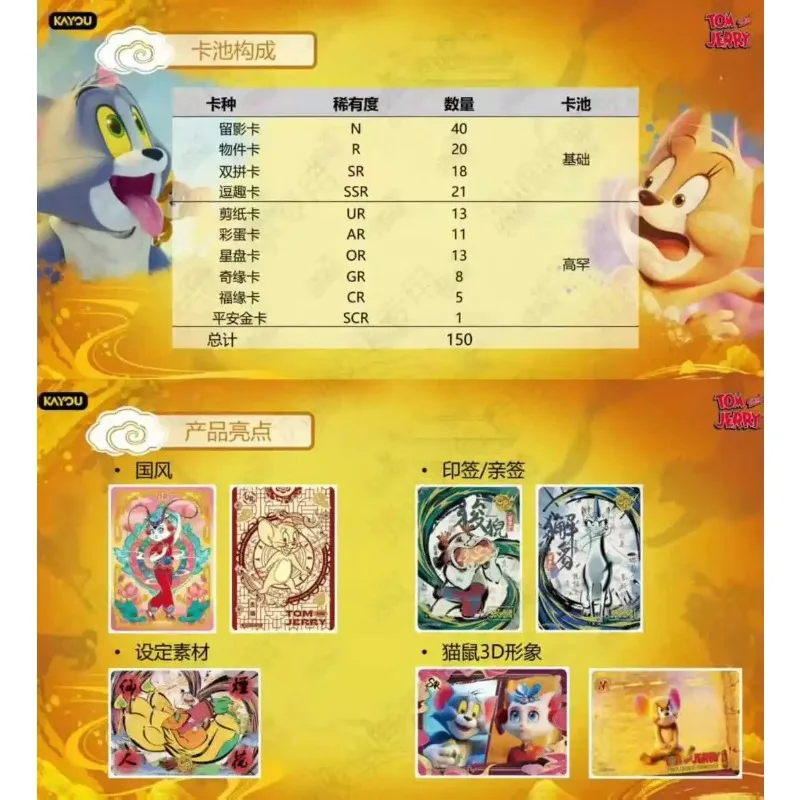 KAYOU توم وجيري مجموعة بطاقات أنيمي ستار تريك المجلد 1 ملحقات بطاقة التوقيع لعبة هدايا العيد