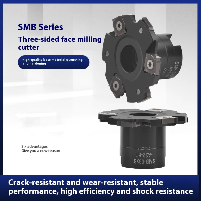 

SMB Series Three-edge Milling Cutter T-slot SMP 50 63 80 100 125 CNC PT02 Indexable Expendable Face Milling Cutter XSEQ12/03/T3