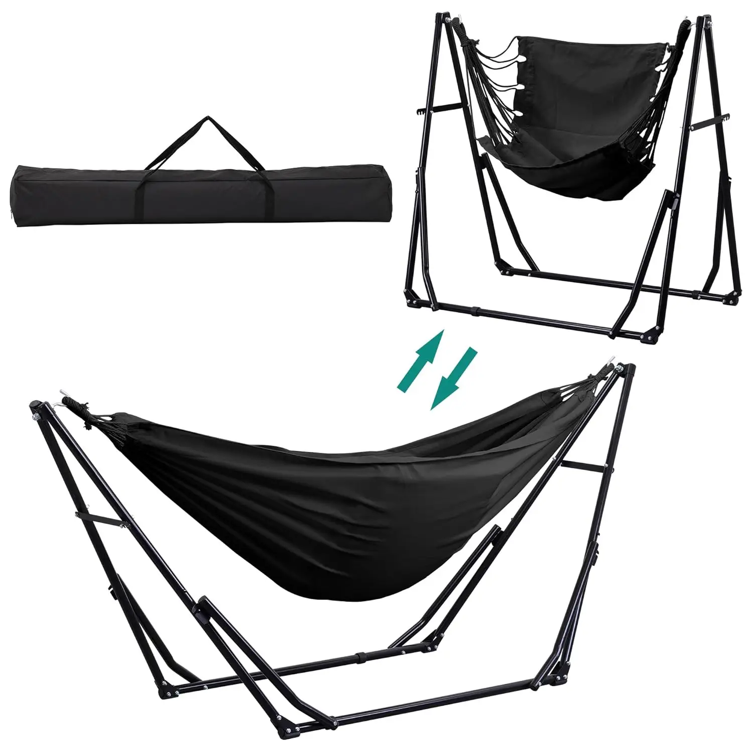 

Гамак со складной подставкой, 2 в 1: гамак и качалка с сумкой для переноски, портативное кресло для кемпинга, подходит для индивидуального заказа