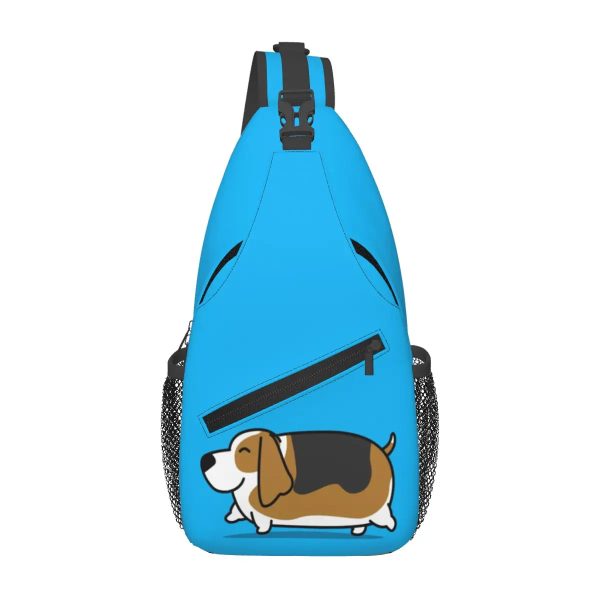 Cute Dachshund Chest Bag Men Sling Crossbody Backpack Chest Bag Traveling Hiking Daypack Shoulder Bag