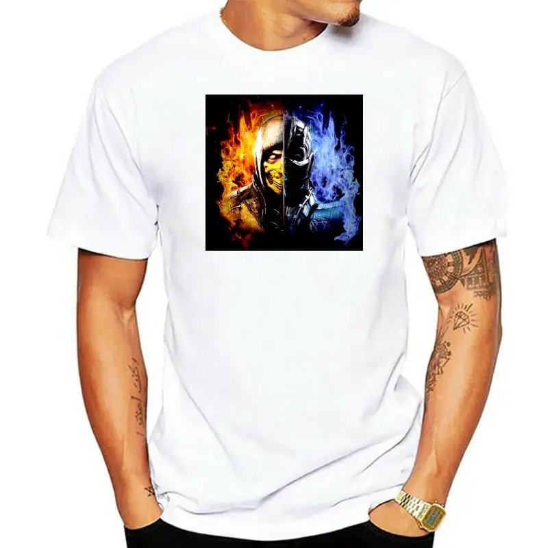 Men Mortal Kombat X Tees Scorpion VS Sub Zero Clothes MKX Liu Kang Popular Fighting Game T Shirt Fashion Cotton Printed T-Shirts