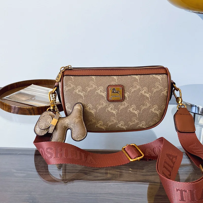 classic-vintage-horse-print-crossbody-bag-trendy-versatile-shoulder-bag-with-wide-strap-dog-charm
