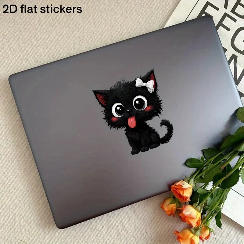 1PC 風変わりな黒い子猫の車用ステッカー、車のフェンダーの屋根用のクリエイティブなペットデカール、車に甘い外観を追加するのに最適です。