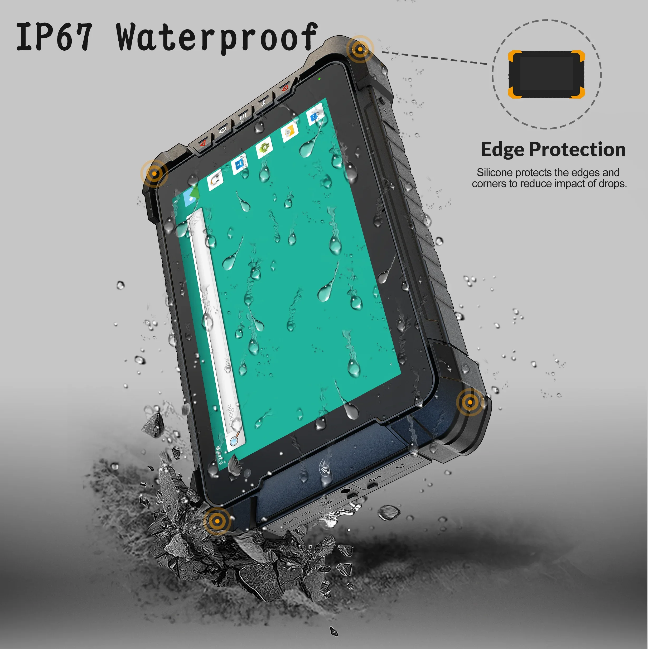 7 Inch High Brightness 800nits Android Linux IP67 Waterproof Rugged Tablet With CanBus GPS 4G  for Fleet Management factory