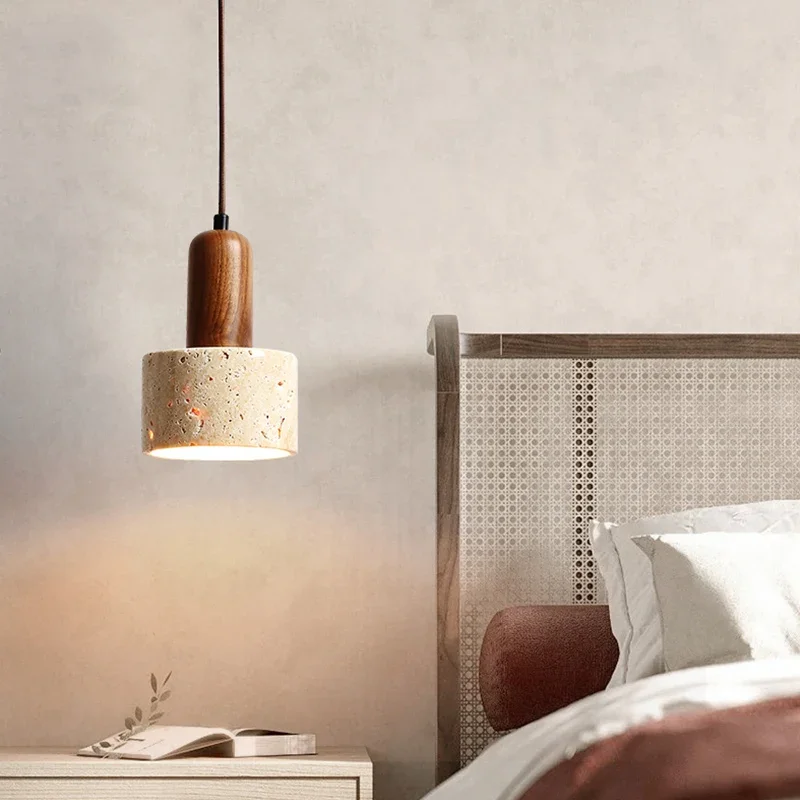 

Japanese-style Wabi-sabi Bedroom Bedside Led Pendant Light Designer Retro Restaurant Aisle Pendant Lamp Creative Home Lighting