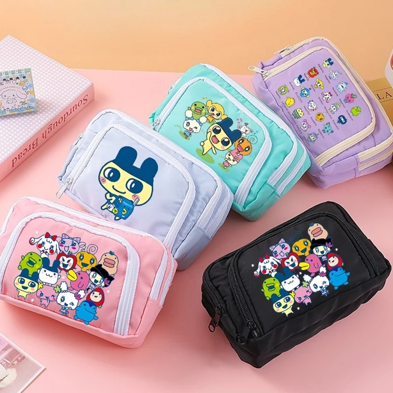 Tamagotchi Multi Layer Pen Bag Sweet Cute Girl BOY Pencil Case Fashion Large Capacity Pink Stationery Pouch Back To School Gift - view 2