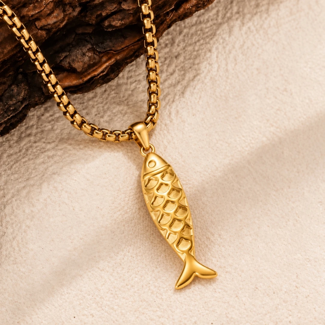 5pcs Stainless Steel 3D Fish Charm Pendant Gold Plated Animal Pendants for Necklace Bracelet Earring Diy Jewelry Making Supplies