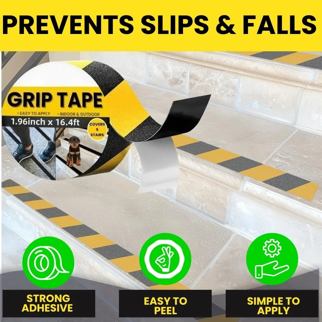 Anti slip tape, suitable for indoor and outdoor stairs, decks, porch -80 grit tape, suitable for dog, child, and elderly safety