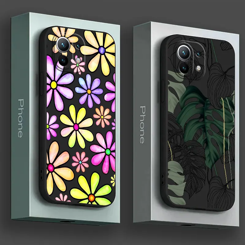

Beautiful Flowers Leaf Phone Case For Xiaomi 15T 14T Pro 13T Mi 11T 10T 15 Ultra Poco X7 F7 M7 Pro X5 X6 F6 Soft Silicone Cover