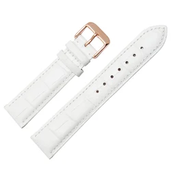 White Genuine leather Watchbands width 14mm 16mm 18mm 20mm 22mm Strap NEW Fashion Watch watchband women cowhide watch starp