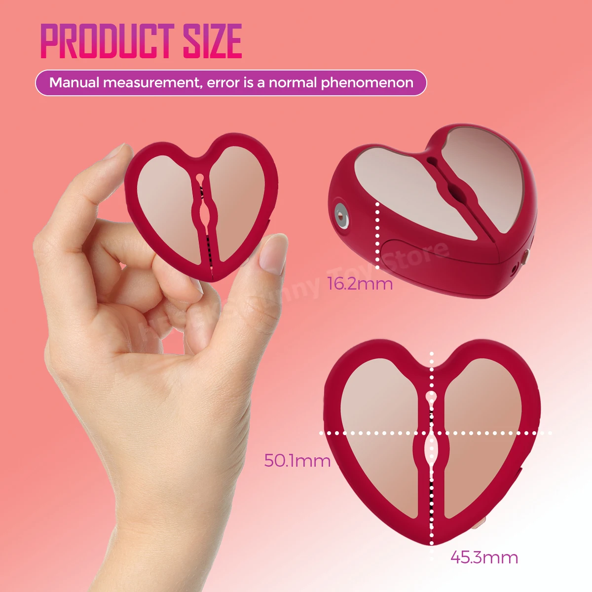 HESEKS-vibrador de pezón con forma de corazón para mujer, Clips ajustables para el pecho, estimulador de pezón inalámbrico con Control por