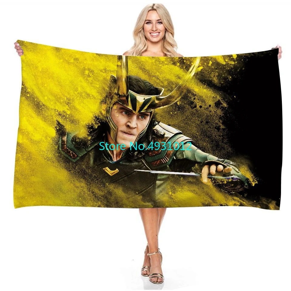 Anime Loki Laufeyson Shower Beach Towels Bath Towel Microfiber Washcloth 70cmx140cm 3D Digital Printed Baby Child Kids Gift