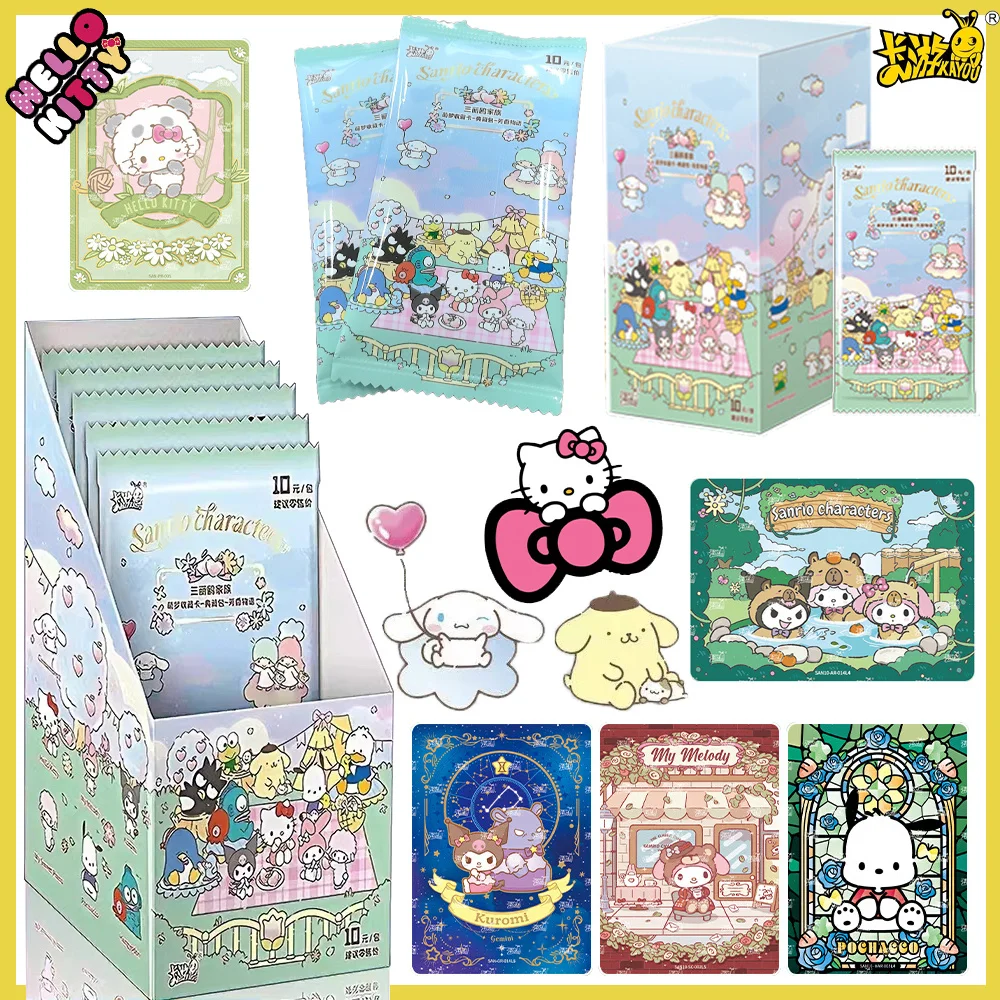 KAYOU Sanrio personajes lindo-tarjeta de colección de sueños paquete Premium juguete de dibujos animados de cuento aromático GR SC AR TGR ST tarjetas regalo de Hello Kitty
