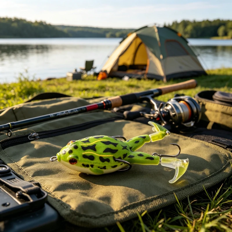 

1pc Bipedal Frog Bait Rotating Biomimetic Fishing Bait for Sea Bass and Catfish Camping Fishing Accessories