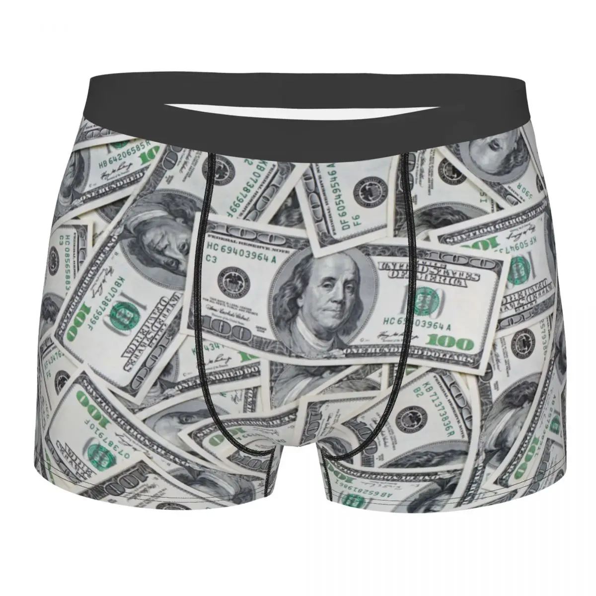 Men 100 Dollar Bills USA Boxer Shorts Panties Breathable Underwear Money Homme Fashion Plus Size Underpants