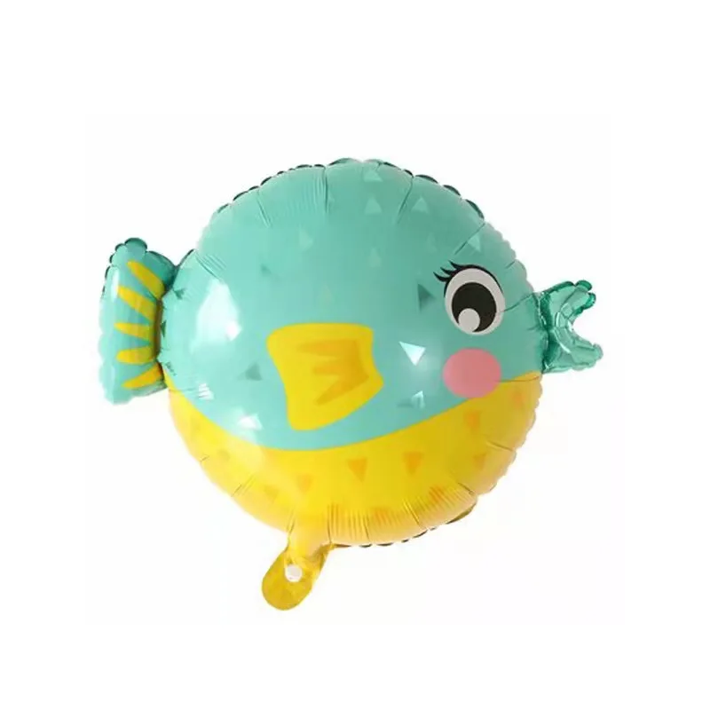 44pcs Under Sea Ocean World Animal Balloons Blue number balloon Sea Party Theme Kids happy Birthday Party Decoration Baby Showe