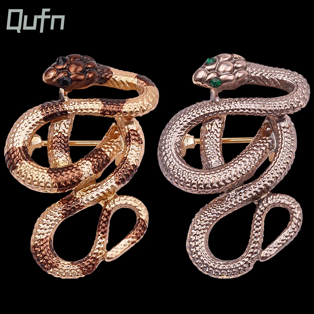 Vintage Unique Design Snake Brooches Women Men Lady Luxury Metal Snake Animal Brooch Pins Buckle Party Badge Jewelry Gifts