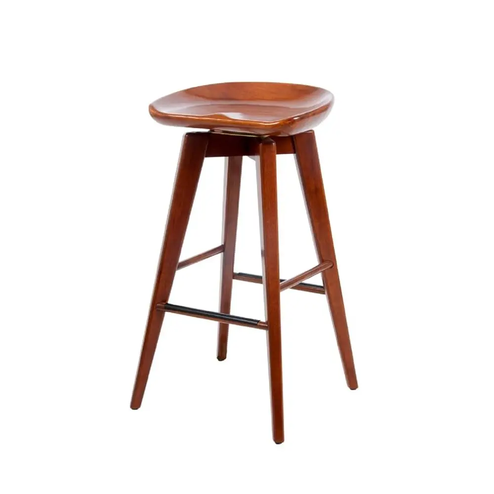 Bali Backl Swivel Bar Stool - Walnut