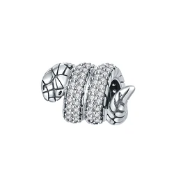 925 Sterling Silver Stylish retro snakes Beads Charm Charms Bracelets Women DIY Jewelry Gift