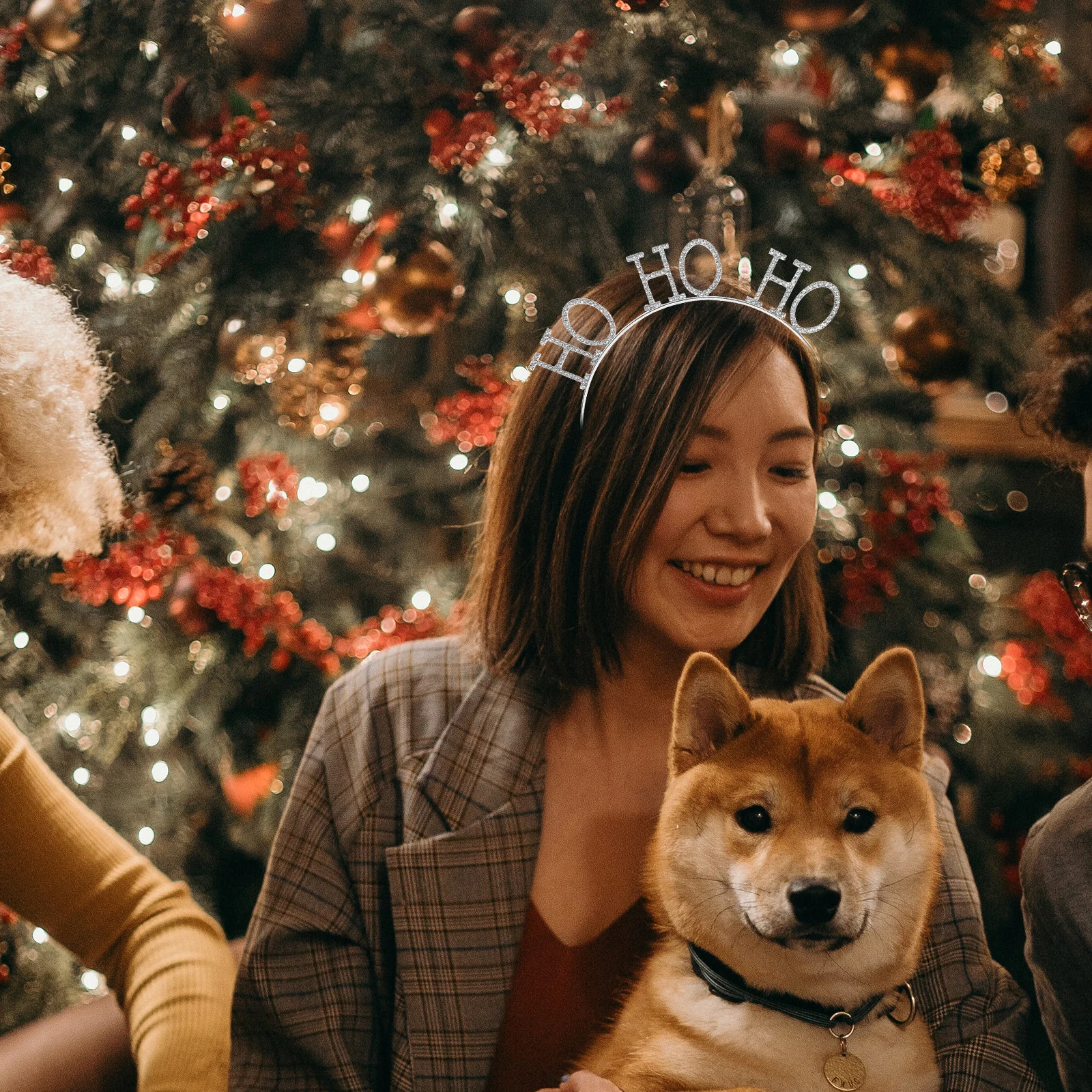 

2pcs Snowflake Hairband Festive Xmas Party Hair Accessory Christmas Headband For Holiday Costume Decor Rhinestone Girl Gift