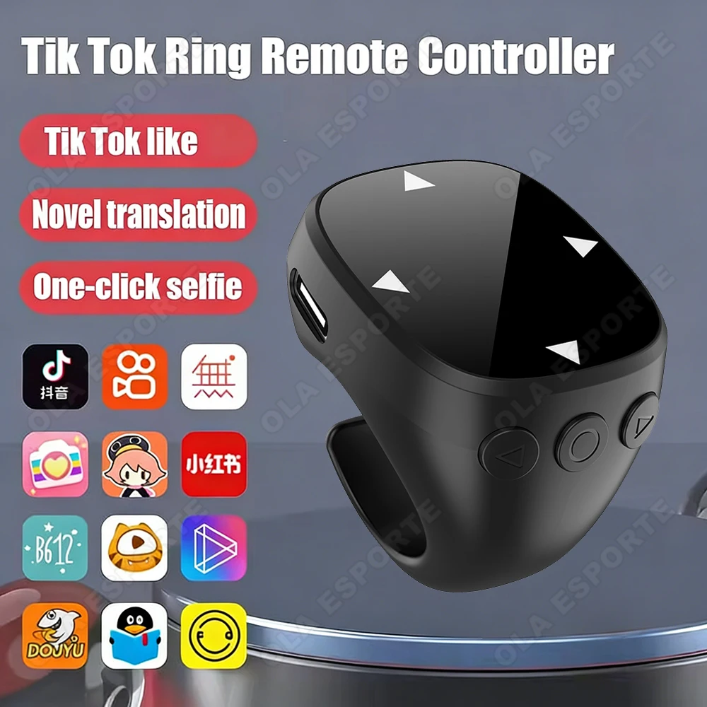 

New Wireless Bluetooth Mobile Selfie Lazy Artifac Tiktok Remote Control Ring Mobile Phone Bluetooth Controller For Android IOS