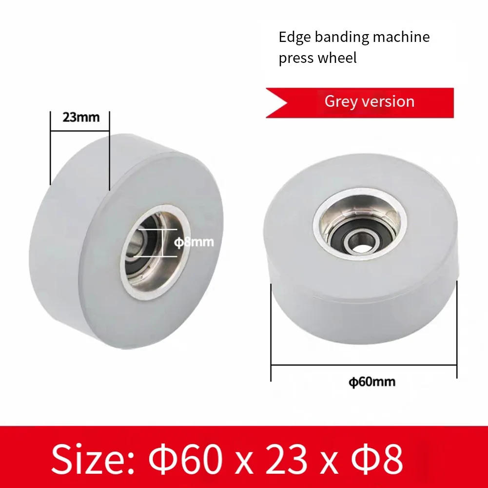Gray Rubber Press Wheel Compact Rubber Wheel Design Woodworking Bearing Roller Bearing Integration Smooth Finish