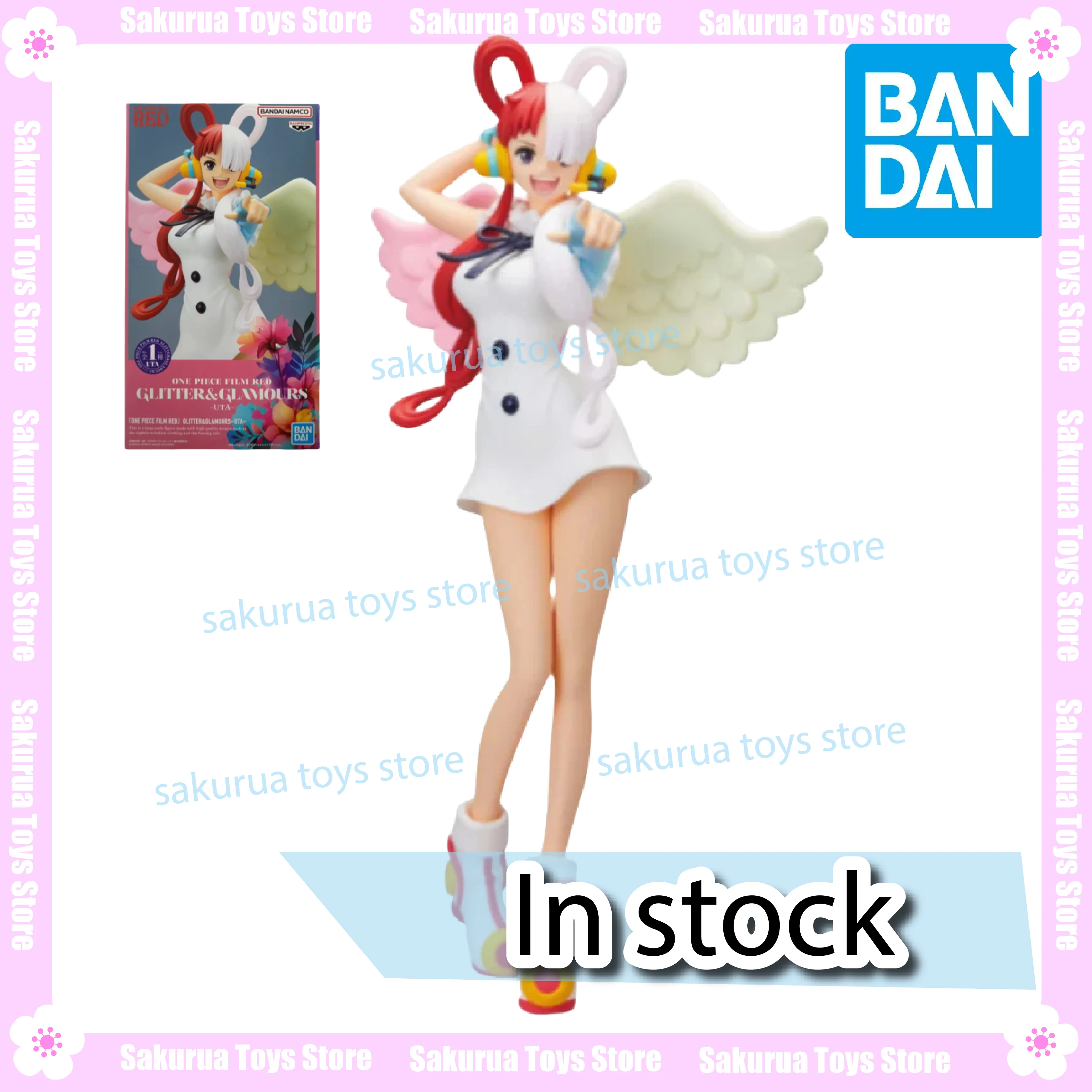 

В наличии Bandai, натуральная блестящая подвеска, цельная красноволосатая певица Uta, фигурка, пейзаж, экшн-фигурка, коллекция подарков